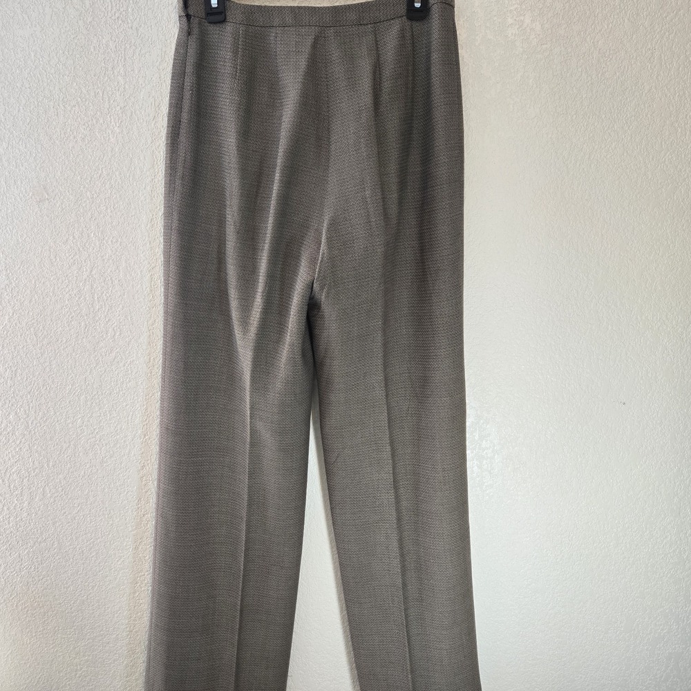 Ellen Tracy Wool Dress Pants Women Size 8 Brown Straight Leg Career Work Trouser